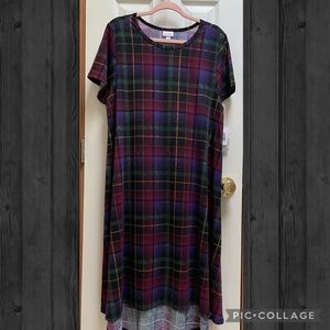 LuLaRoe Carly Plaid Jewel Swing Dress - NWT, size 2
